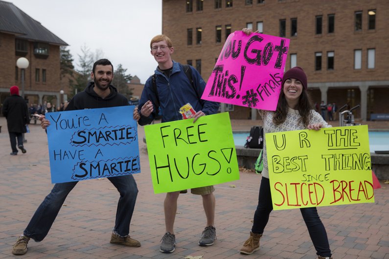 Westen Cares: students offer free hugs, candy to help ease the stress of finals