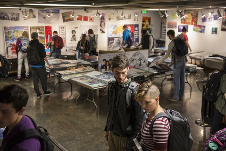 Students browse the Associated Students of Western Washington University's poster sale in the VU Gallery. The sale continues through Oct. 2.