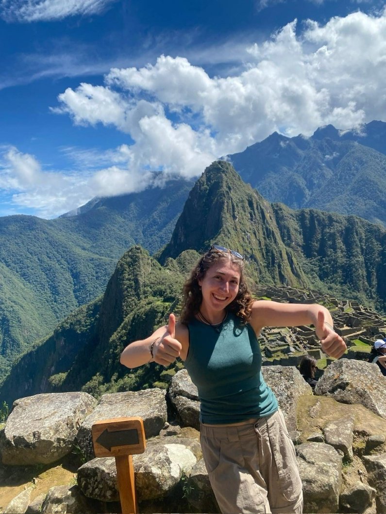 Sam poses at Macchu Picchu