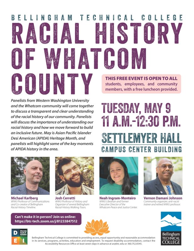 Racial History of Whatcom County event poster