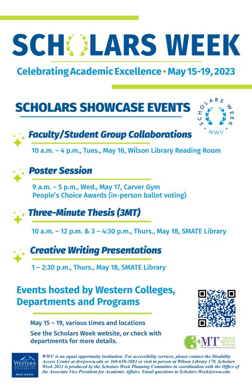 Poster has all the events for Scholars Week listed