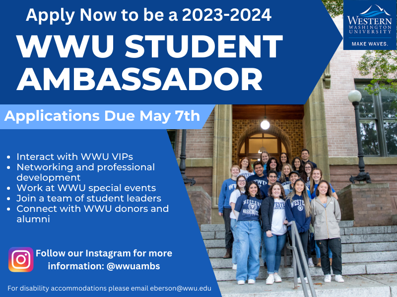 Apply now to come a Student Ambassador for the 2023 -2024 school year!