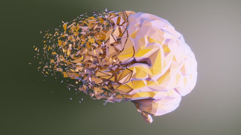 Fractal image of a brain disintegrating as a metaphor for Alzheimer's Disease.