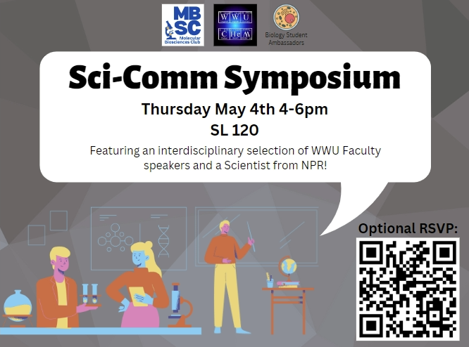 Poster about the upcoming Science Communications Symposium on May 4