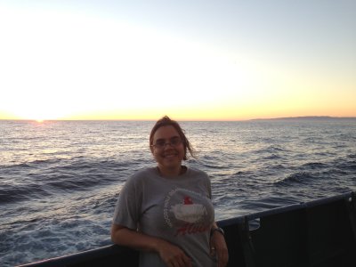 Karin Lemkau on board the R/V Atlantis off Catalina Island