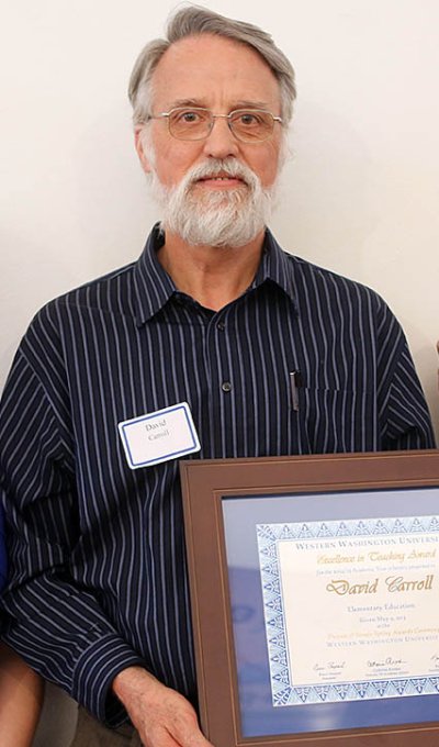 David Carroll, Elementary Education professor and recipient of the Excellence in Teaching Award