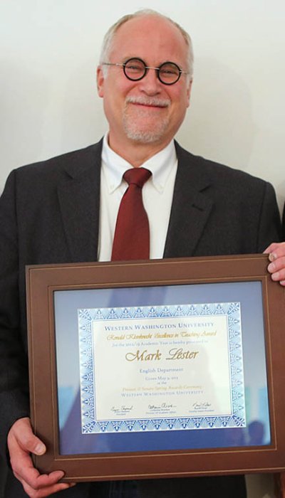 Mark Lester, English professor and recipient of the Ronald Kleinknecht Excellence in Teaching Award