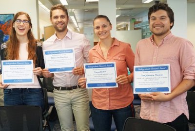 Members of the first group to ever win the Libraries Undergraduate Research Award