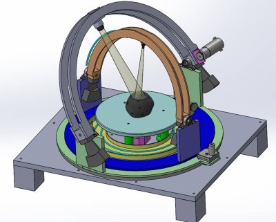 A computer-generated design image of the goniometer prototype