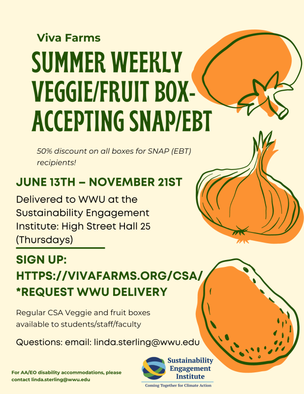 Viva Farms is offering a weekly veggie/fruit box that accepts SNAP/EBT. The boxes are available from June 13th to November 21st .