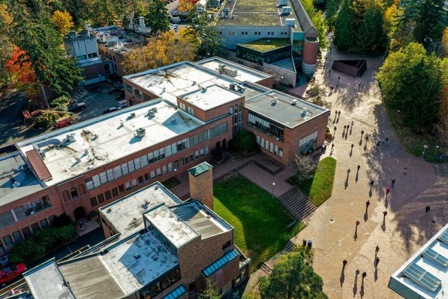 Aerial view of Miller Hall